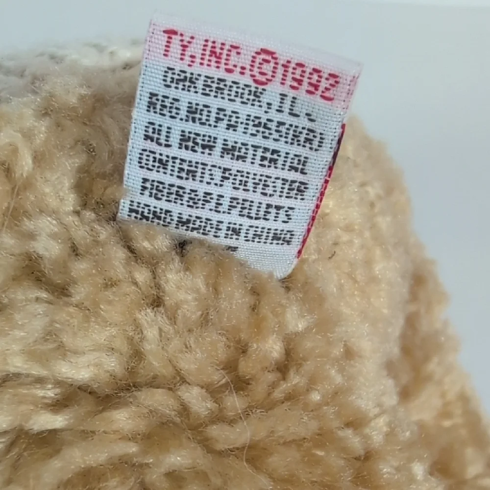 Ty Vintage Baby Curly Bear with Sweater 1992